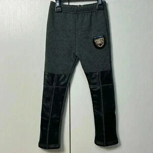 Girls Pleather accented Fleece Lined Moto Leggings size 4/5 NWT